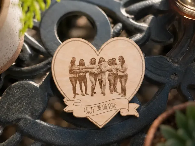 Ornement ou magnet en forme de coeur avec photo souvenir