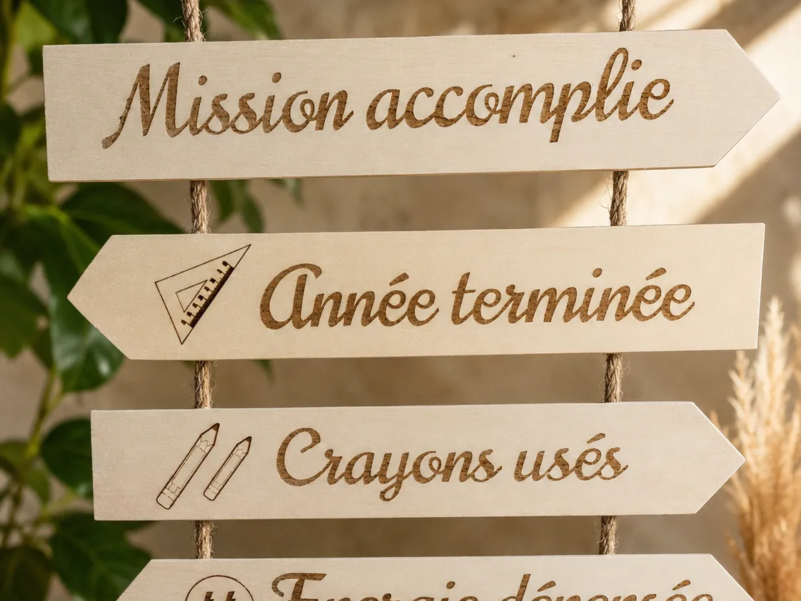 Pancarte flèches pour cadeau maîtresse