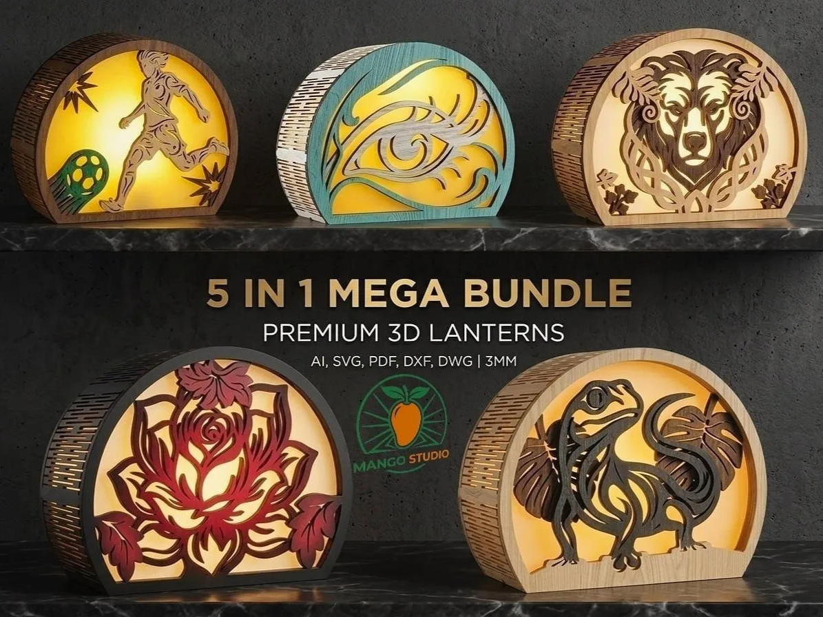 5 in 1 Premium 3D Lanterns Laser Pack