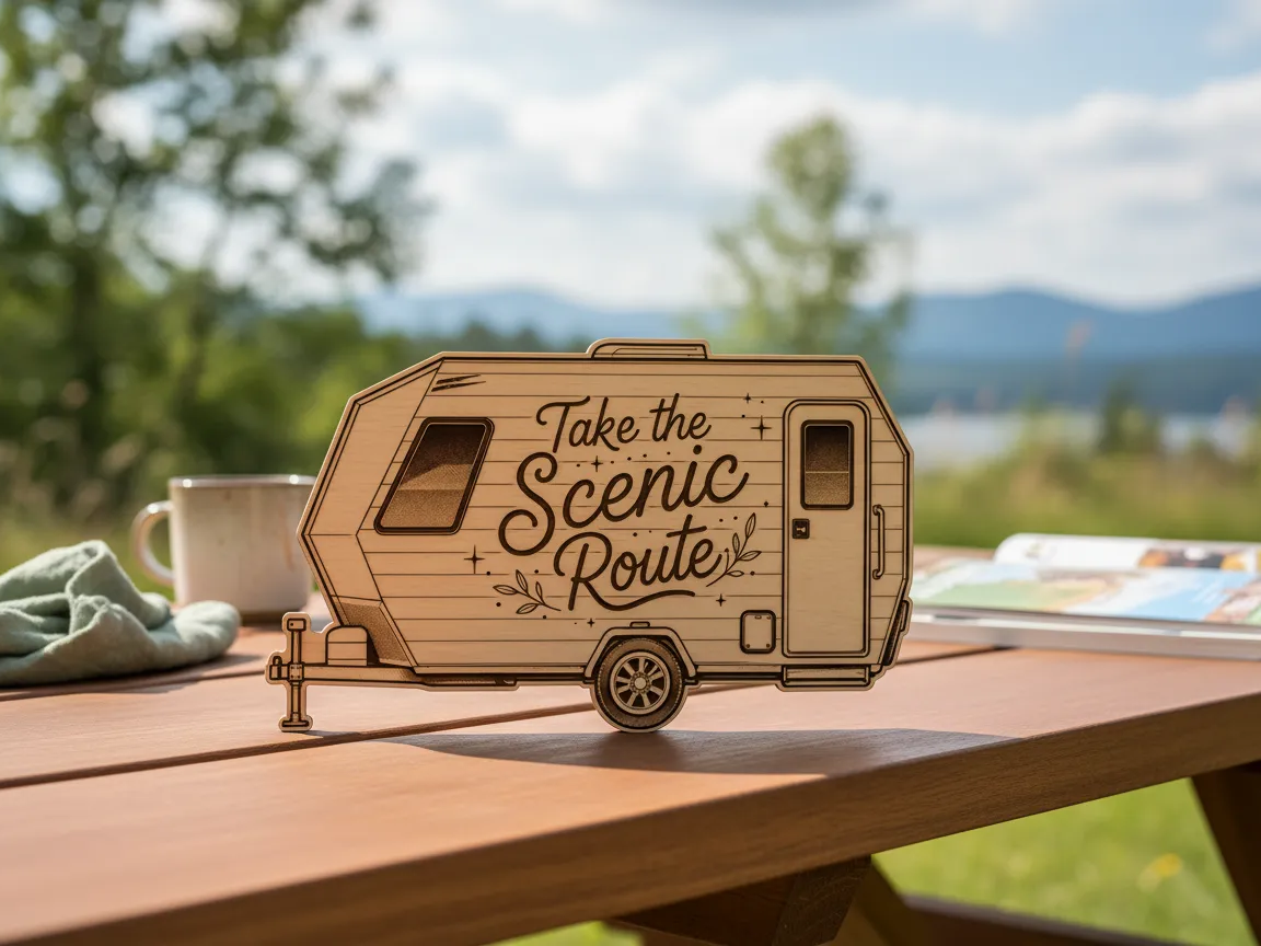 Take the Scenic Route - Camper Trailer Wooden Sign