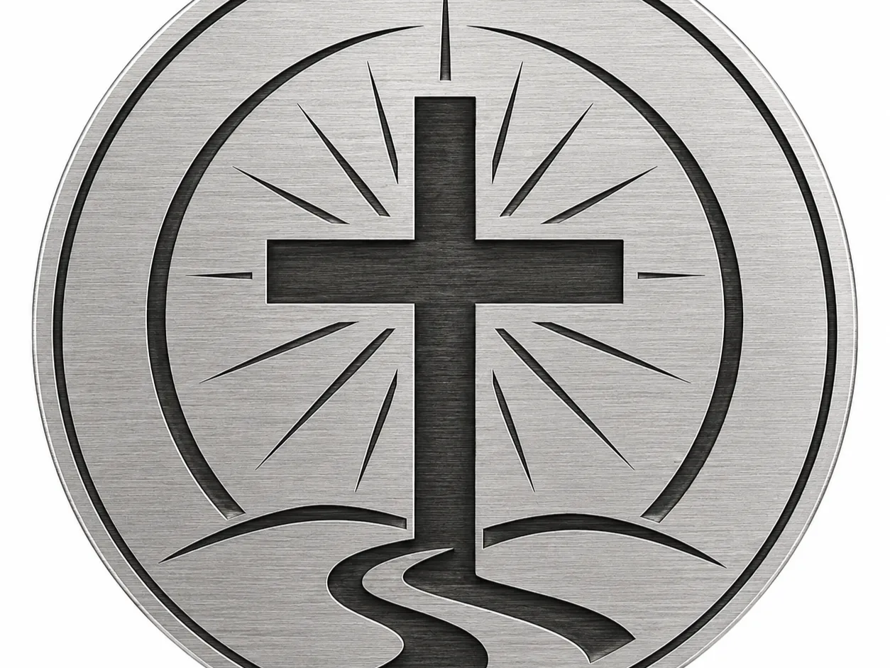 Cross Medallion with Sunburst Background
