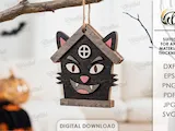 [Laser cut and engrave] Halloween House Ornaments Bundle. Wooden Hanging Decor Laser Cut Files. Spooky House Decor. Kids. Children. Scary Mansion SVG