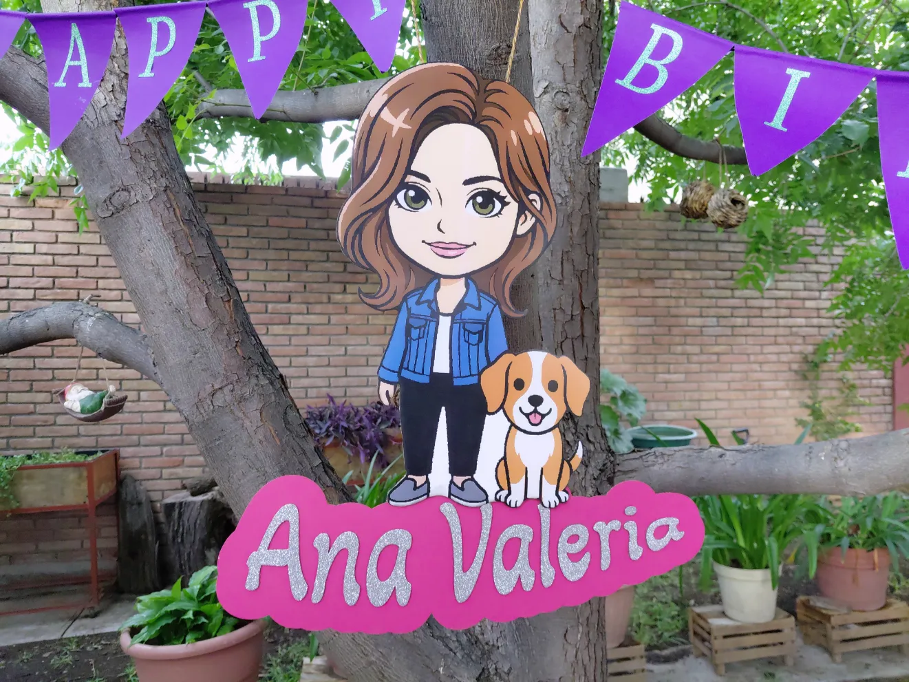 3 in 1 birthday projects: Garland, banner and a Cartooned poster