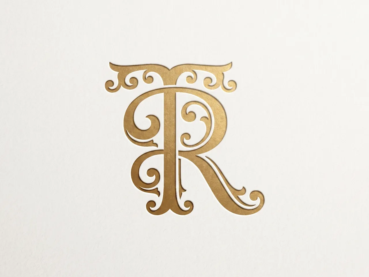 [Laser cut and engrave] TR Elegant Wedding Monogram – Timeless Interlocked Couple Initials with Graceful Ornamental Detail for Laser Cut Signs, Cake Toppers & Engraving