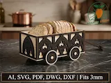 [Laser cut and engrave] Gothic Wooden Bread Cart Laser Cut File