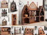 [Laser cut and engrave] Gothic Cathedral Style Wooden Display Shelf for Curios and Collectibles Laser Cut Bundle
