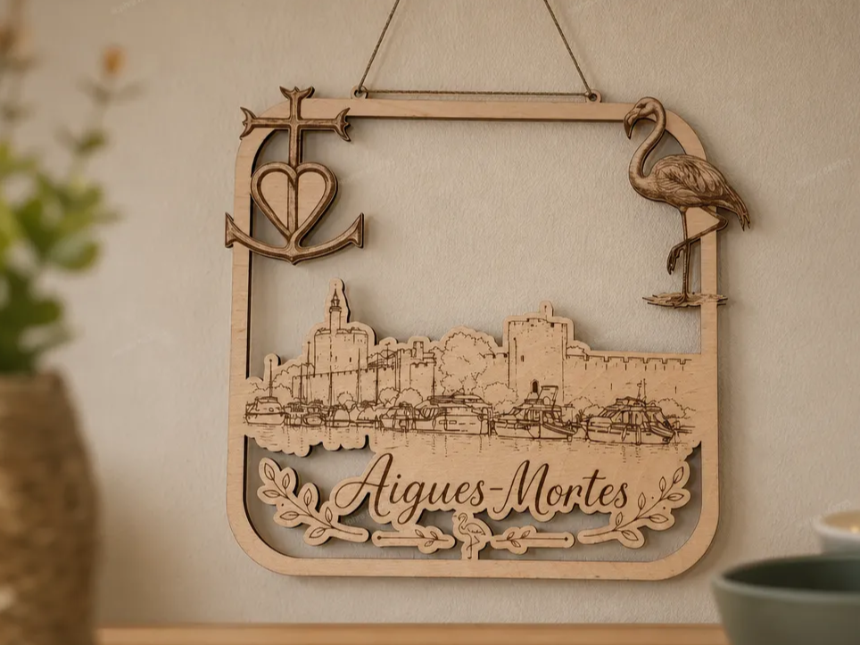 Plaque murale décorative de la ville de Aigues Mortes