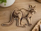 [Laser cut and engrave] Kangaroo Shaped Wooden Wall Art Silhouette
