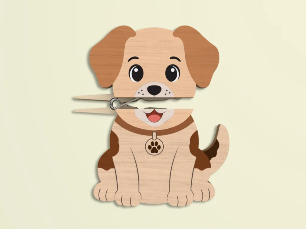 Puppy Dog Clothespin Clip for Organizing and Notes