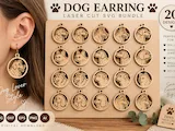[Laser cut and engrave] Earring Dog Lasercut BUNDLES 12 DESIGNS