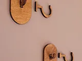 [Laser cut and engrave] Wooden Wall Mounted Hooks for Keys and Towels