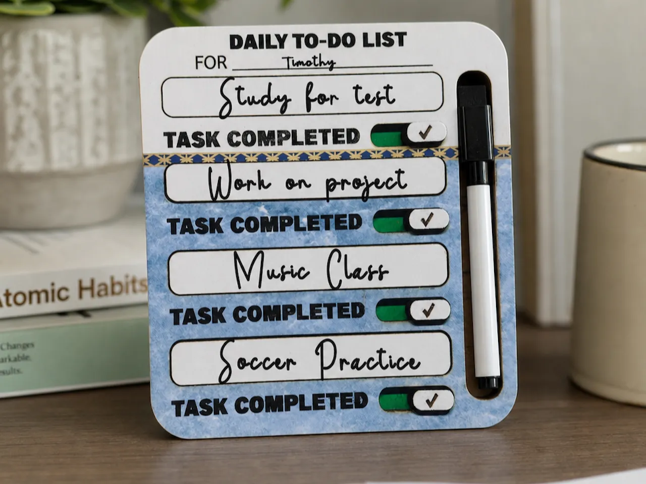 [Laser cut and engrave] Switch Daily To Do List