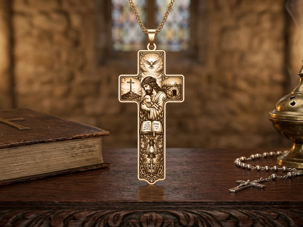 Bookmark Pendant Jesus Christ and John 14:6 Scripture
