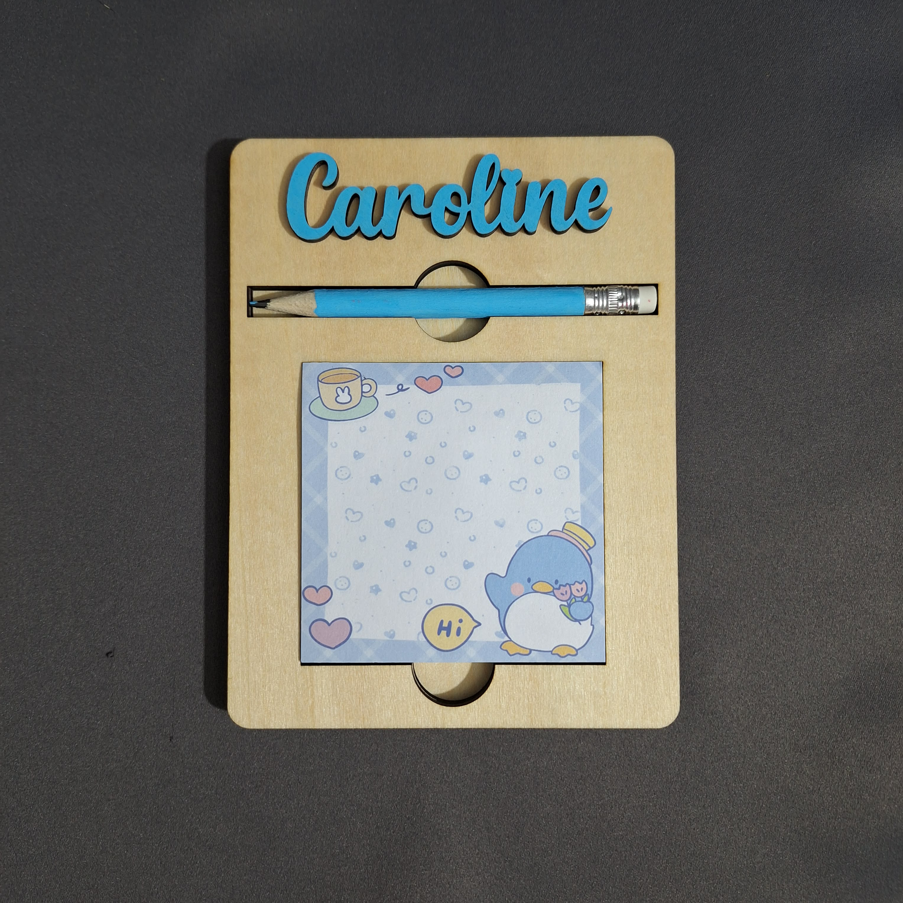[Laser cut and engrave] Support bloc-notes et crayon pour bureau