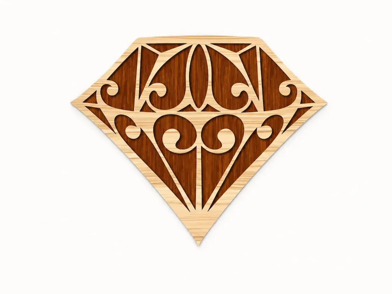 [Laser cut and engrave] Diamond - Decorative Laser Cut Design