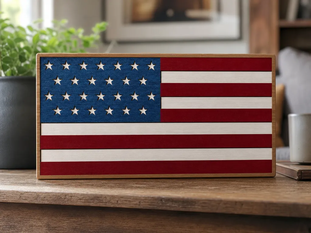 American Flag - Laser Cutting Design