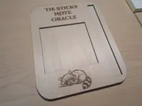 [Laser cut and engrave] 🦝 Sticky Note Oracle Desk Holder with Pen Slot | Layered Laser Cut Birch Plywood Back to School Organizer
