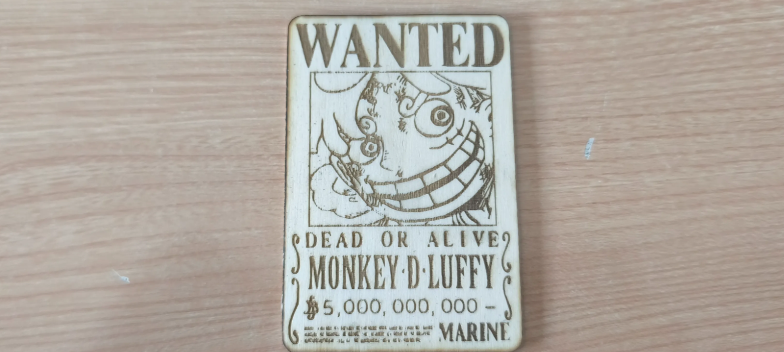 [Laser cut and engrave] Cartel de búsqueda Wanted de Monkey D. Luffy de One Piece