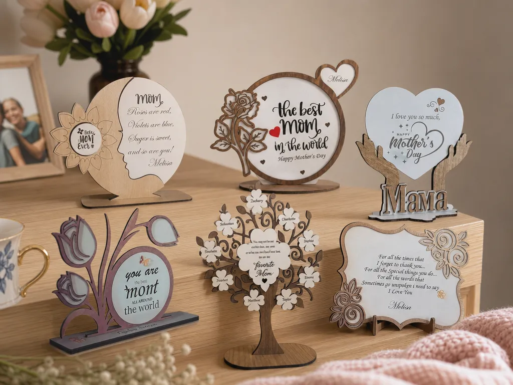 Plaques de table personnalisées pour la fête des mères