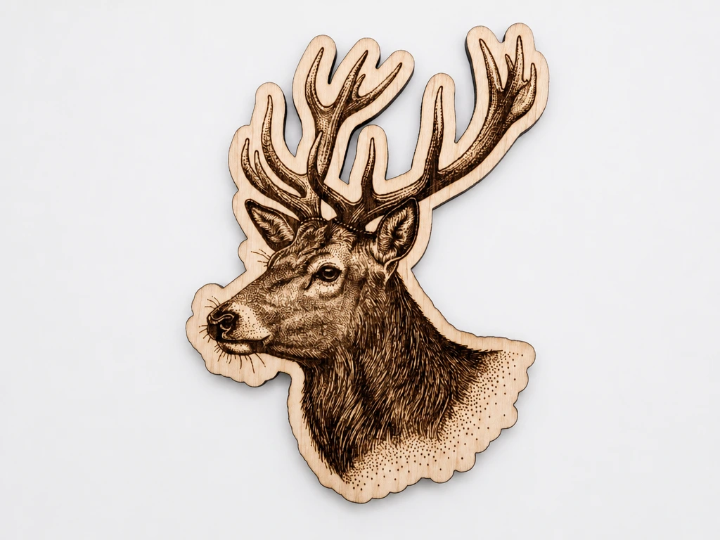 Deer / Stag Head Wall Hanging with Detailed Antlers