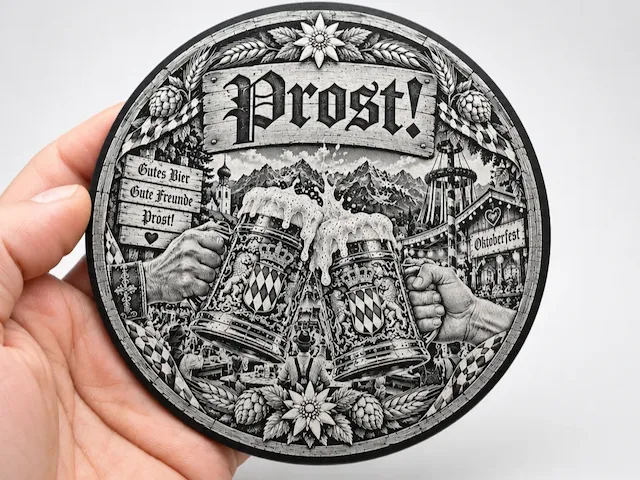 Oktoberfest Prost Beer Mug Round Coaster
