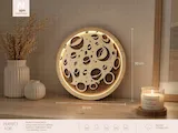 [Laser cut and engrave] Circular Moon Surface Wall Light with Warm Backlit Glow