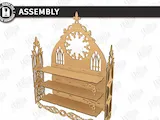 [Laser cut and engrave] Gothic Cathedral Style Wooden Display Shelf for Curios and Collectibles Laser Cut Bundle