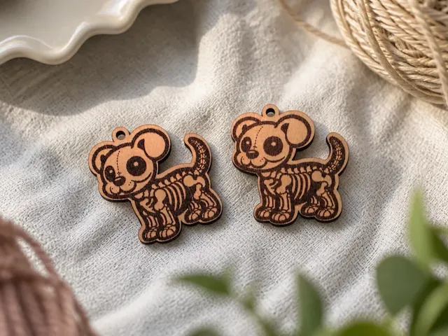 Skeleton Puppy Dog Pendant Charms