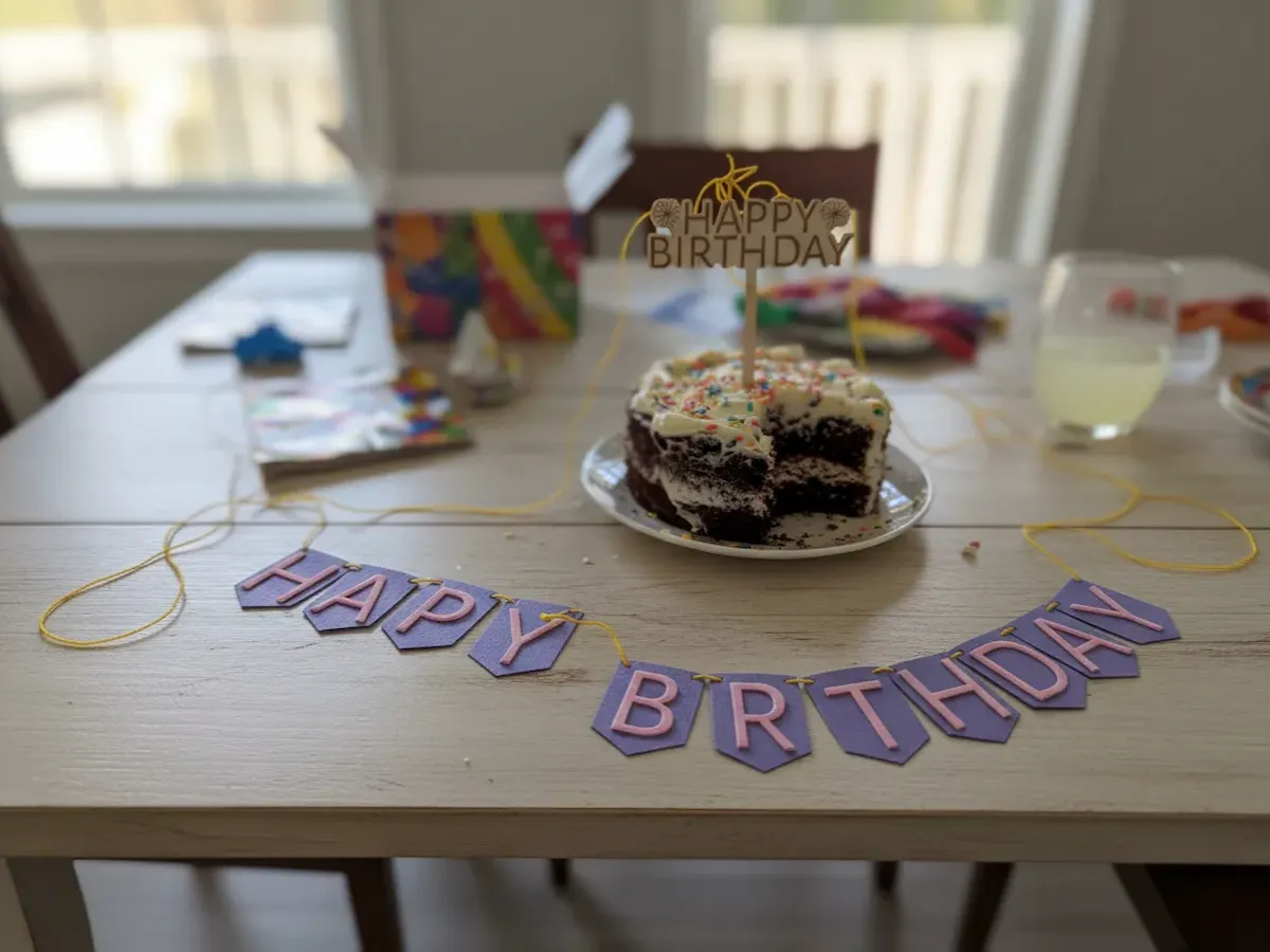 [Laser cut and engrave] Happy Birthday Cake Topper and Party Banner Set- MINI sized