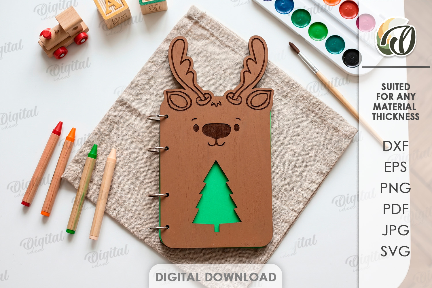 [Laser cut and engrave] Cute Notebook Covers Bundle. Animal Journal Cover Laser Cut Files. Kids Notebook. School SVG. 4 Ring Binder. Children's Planner