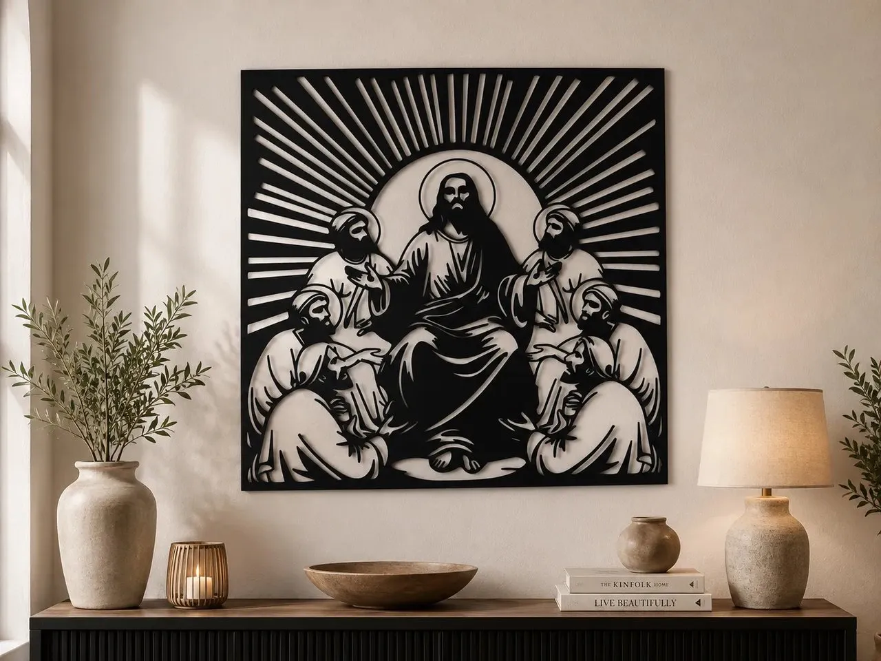 [Laser cut and engrave] Jesus and Disciples Religious Wall Art