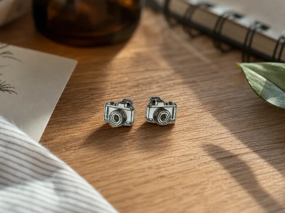 Ohrstecker mit Kamera Motiv