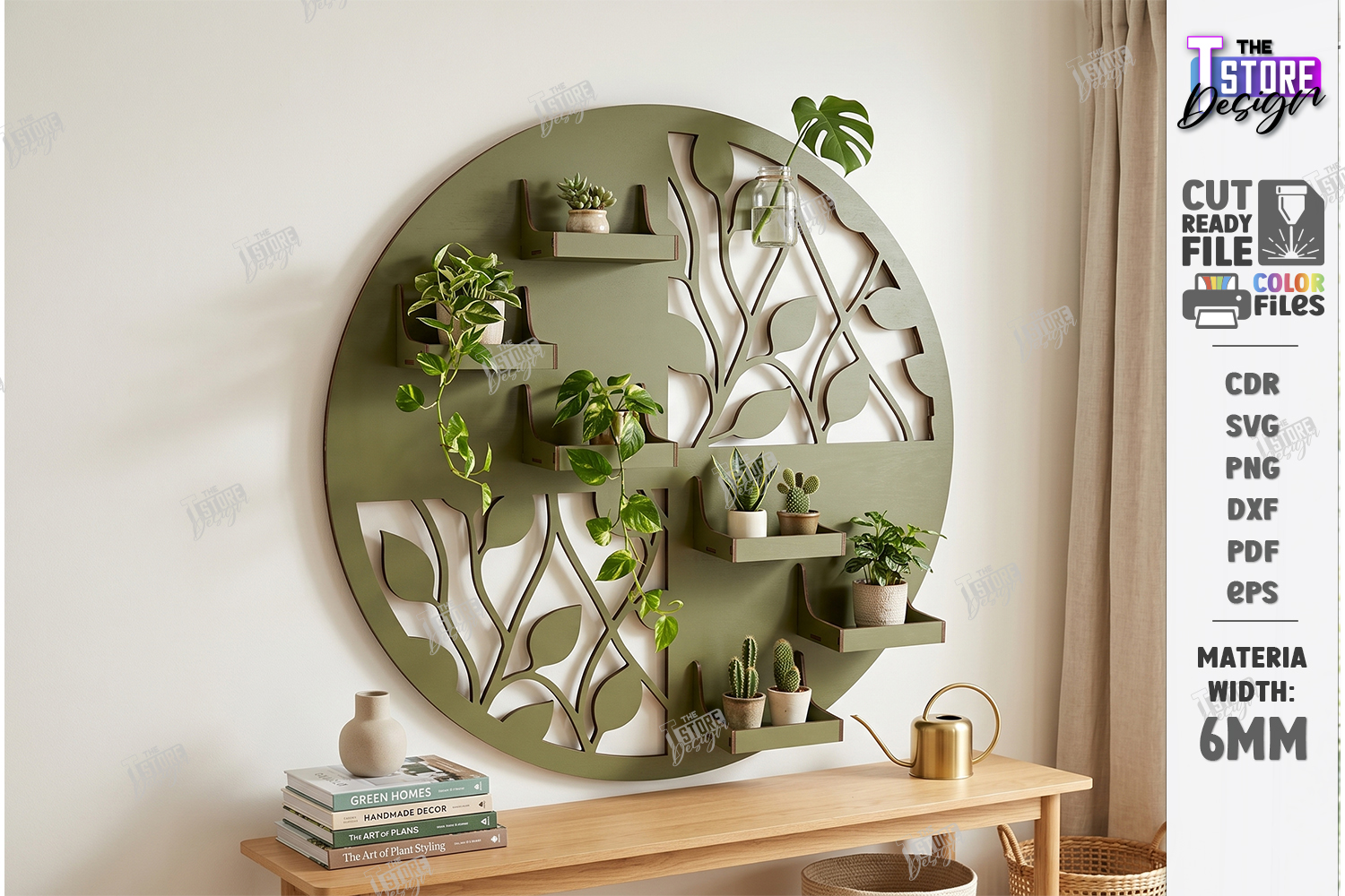 [Laser cut and engrave] Wall Mounted Pegboard Display Shelves for Indoor Plants and Home Organization Laser Cut Bundle