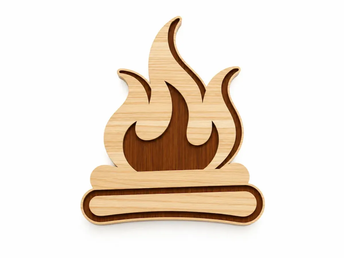 [Laser cut and engrave] Campfire - Silhouette Laser Cut Design