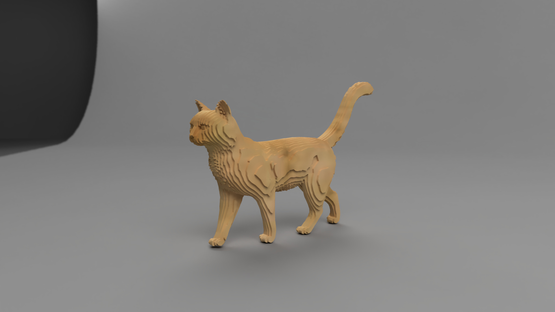 [Laser cut and engrave] 3D Layered Cat Sculpture Laser Cut File | Wooden Cat Decor Template (SVG, DXF)