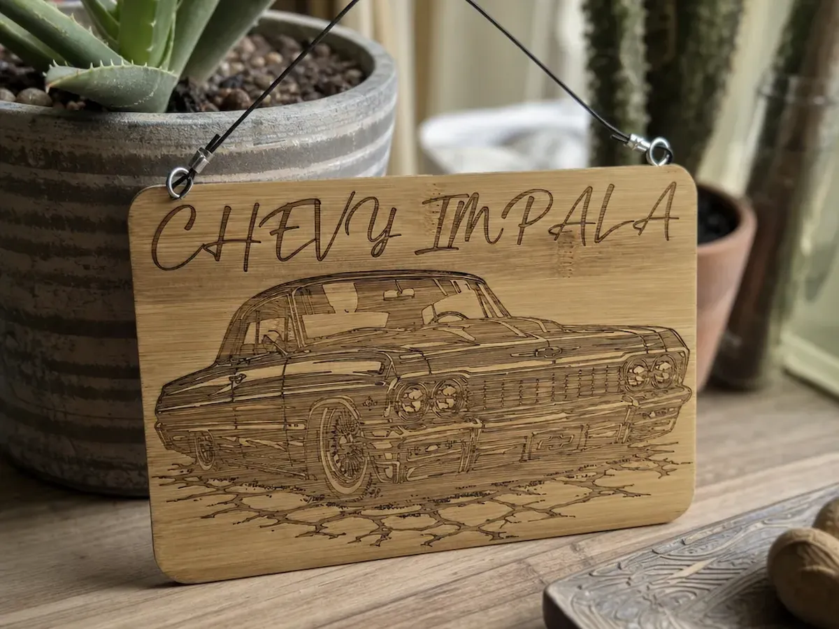 [Laser cut and engrave] Chevy Impala Classic Car Wall Hanging Sign
