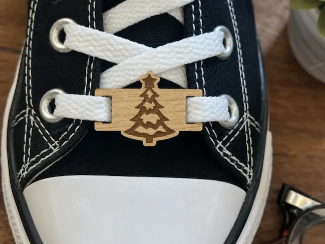 Christmas Tree Wooden Shoelace Charm for Sneakers