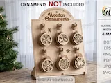 [Laser cut and engrave] 3D Christmas Ornament Display Stands Bundle. Christmas Ornament Holder Rack Laser Cut Files. Wooden Ornament Display SVG. Holiday Decor