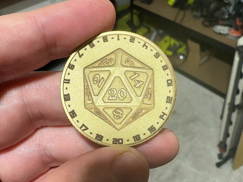 D20 Dice Commemorative/Challenge Coin