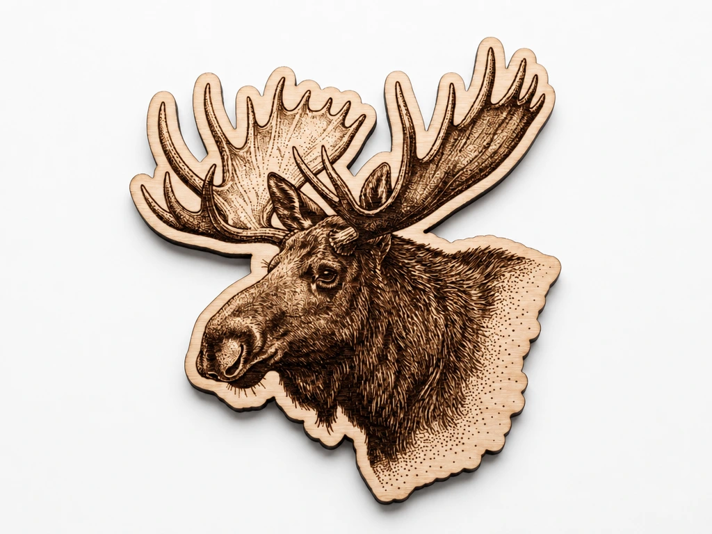 Moose Head Wall Hanging with Detailed Antlers