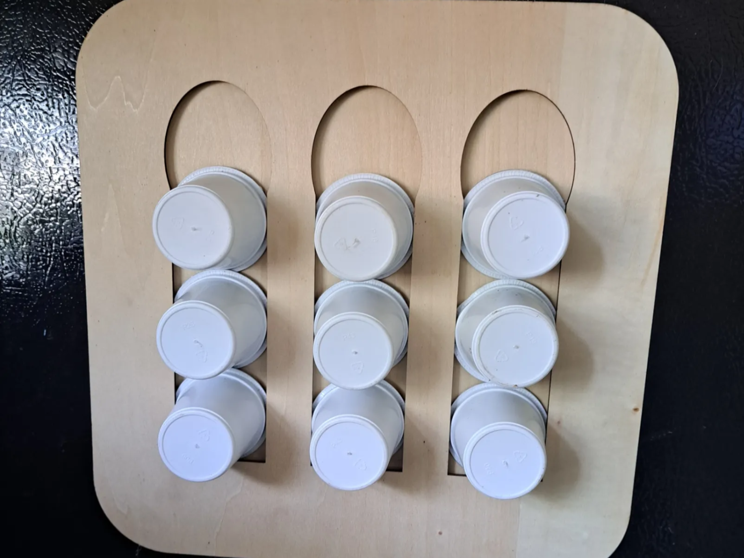 A simple K cup holder with magnets.