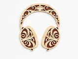 [Laser cut and engrave] Decorative Wooden Headphones Wall Art with Intricate Filigree Patterns - Laser Cut Design