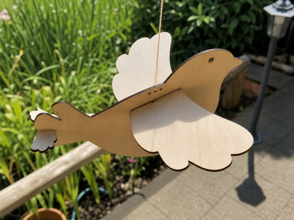Vogel Windspiel zum selbst bemalen