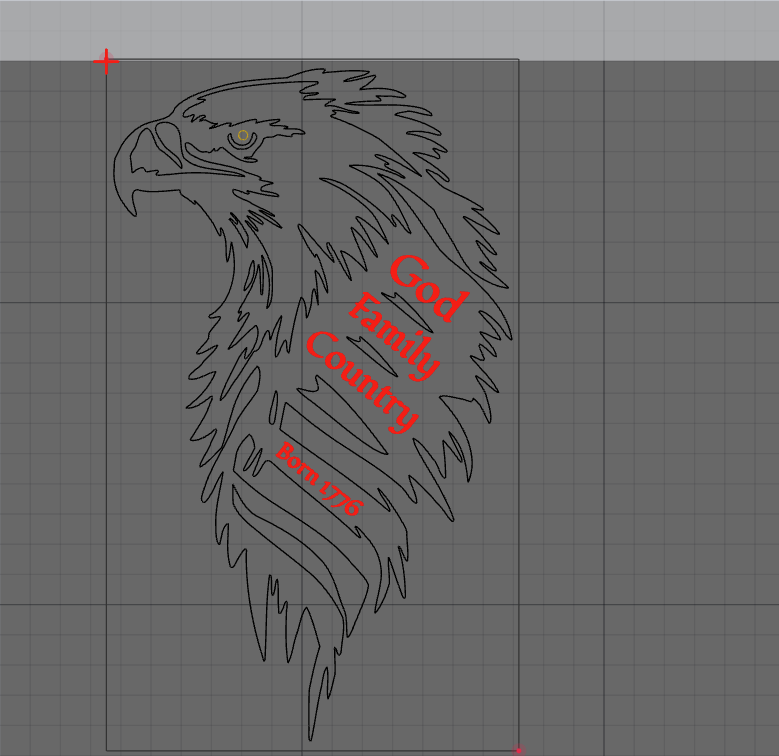 "Our Birthday" Eagle Wall Art instruction: step 2 - Engrave and Cutout the Project