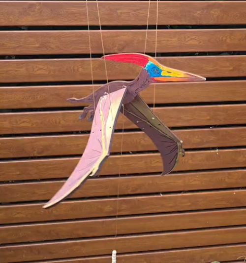 [Laser cut and engrave] Fliegender Pterodaktylus Dinosaurier als Mobile für das Kinderzimmer mit 70cm Spannweite