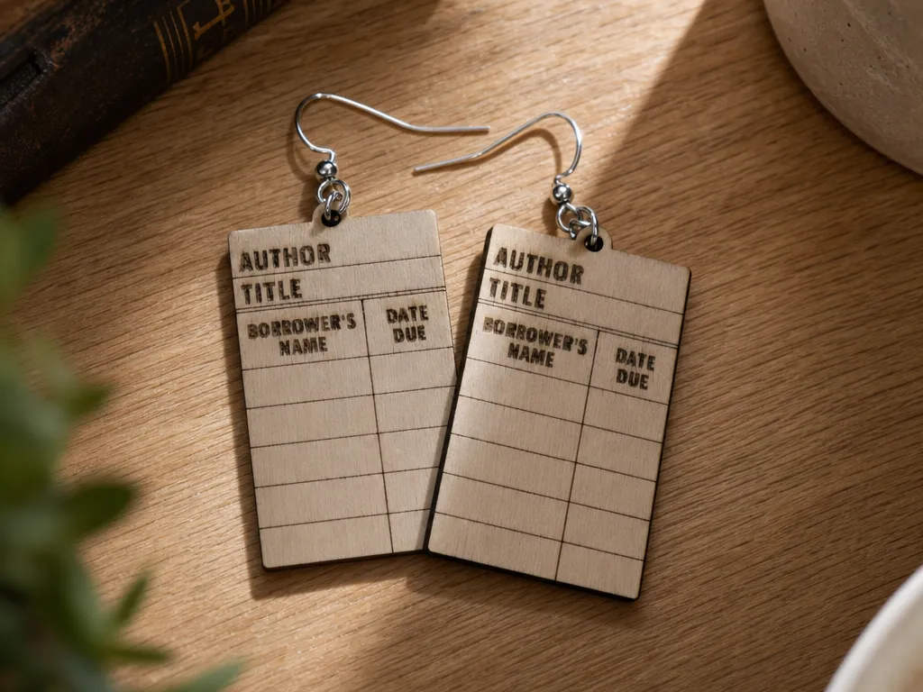 Library Checkout Card Earrings