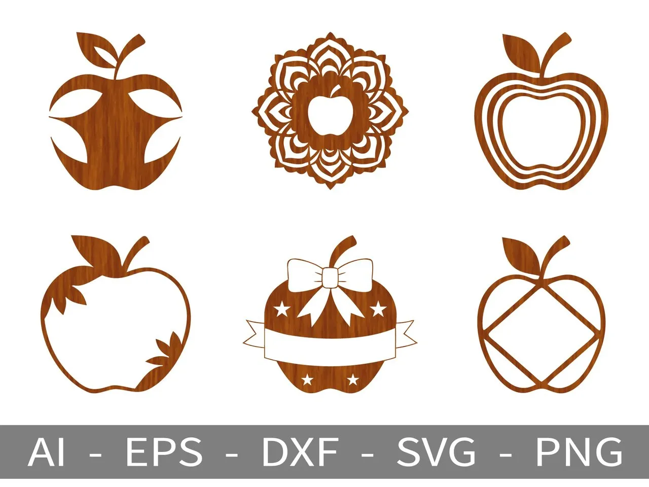 [Laser cut and engrave] Apple - Laser Cutting Design Bundle