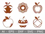 [Laser cut and engrave] Apple - Laser Cutting Design Bundle