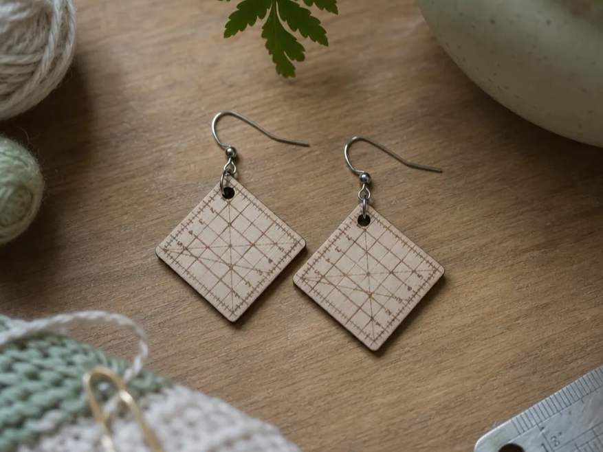 Cutting Mat/Ruler Earrings