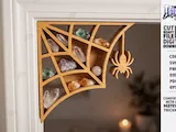 [Laser cut and engrave] Corner Wall Shelf for Crystal Display with Geometric and Nature Motifs Laser Cut Bundle. Home Decor